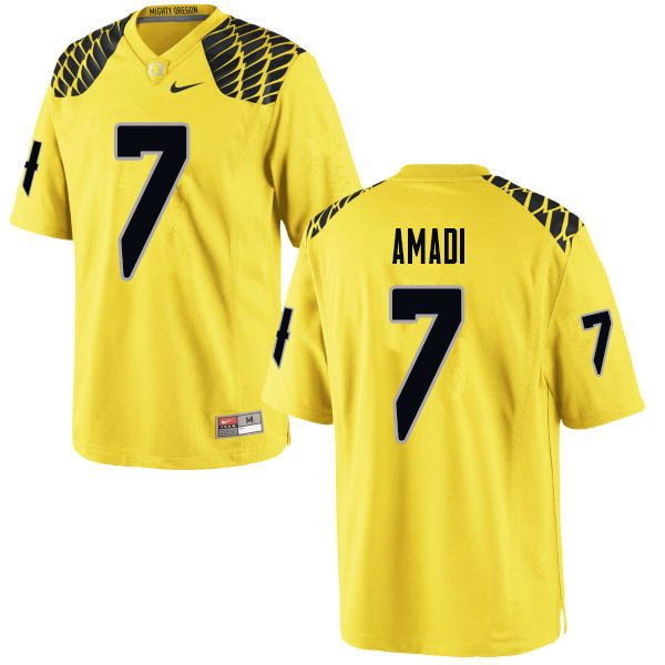 Men #7 Ugochukwu Amadi Oregn Ducks College Football Jerseys Sale-Yellow - Click Image to Close